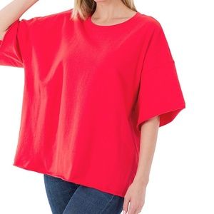Sz XL Ruby Drop-Shoulder Short-Sleeve Top - SBS Fashion